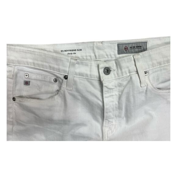 Ag Denim Ex Boyfriend Slouchy Slim Jeans White Women’s NWT Size 31 - Picture 16 of 16